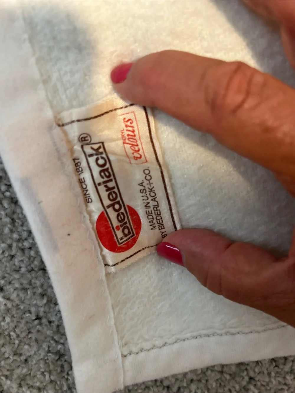 Biederlack White Throw with Yellow Stripe